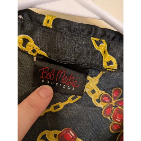 Bob Mackie Vintage Women's Dress Size M Black Long Sleeve Jewelry Design - Picture 3 of 6